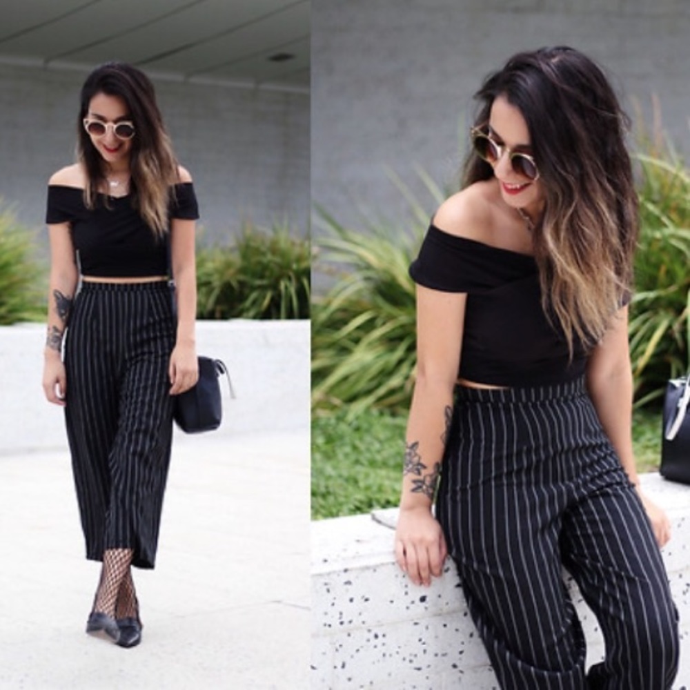 Zara crop top tank off the shoulder